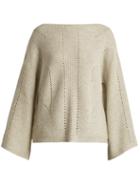 Matchesfashion.com Nili Lotan - Leyton Bell Sleeve Cashmere Sweater - Womens - Light Grey