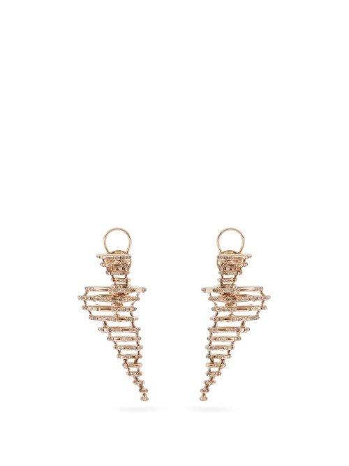 Matchesfashion.com Bibi Van Der Velden - Big Tornado 18kt Gold & Diamond Earrings - Womens - Gold