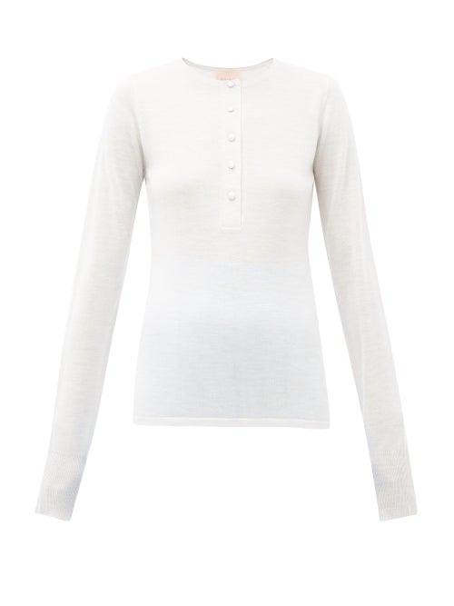 Matchesfashion.com Roksanda - Rishi Merino-wool Top - Womens - Grey