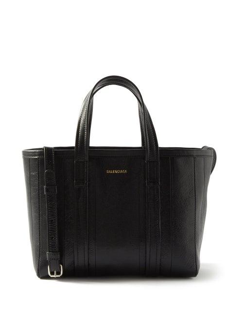 Balenciaga - Barbes S Crinkled-leather Tote - Womens - Black