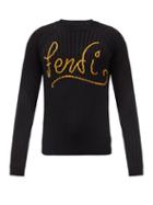 Fendi - Artist Logo-intarsia Ribbed Virgin-wool Sweater - Mens - Black