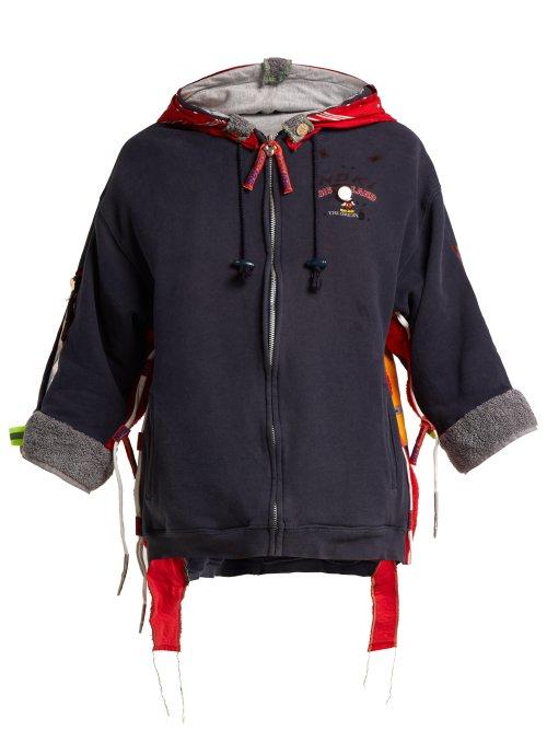 Matchesfashion.com Noki - Customised Street Couture Hooded Sweater - Womens - Navy Multi
