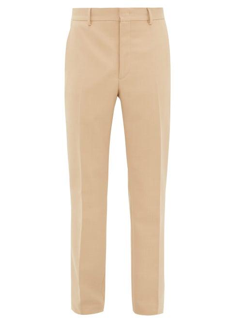 Matchesfashion.com Fendi - Tapered Leg Crepe Trousers - Mens - Beige