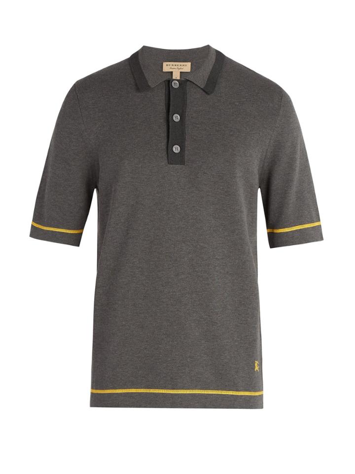 Burberry Tri-tone Cotton-jersey Polo Shirt