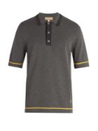 Burberry Tri-tone Cotton-jersey Polo Shirt
