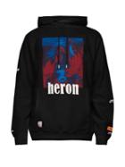 Matchesfashion.com Heron Preston - Heron Print Cotton Hooded Sweatshirt - Mens - Black