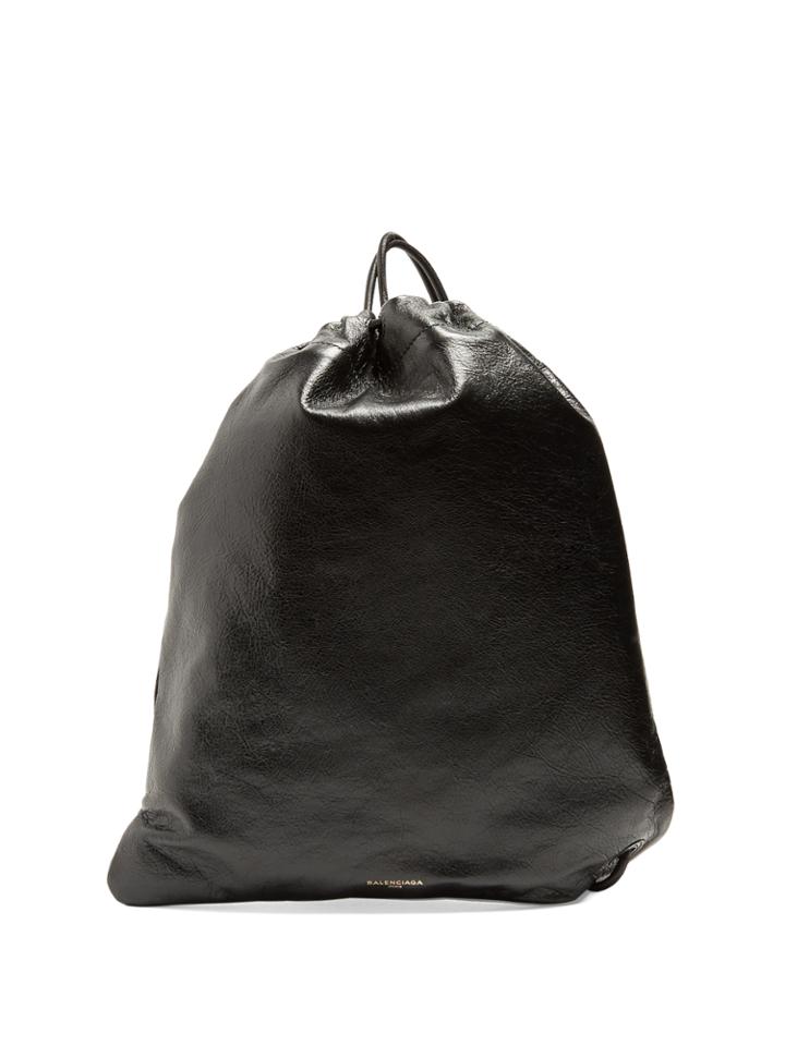 Balenciaga Arena Leather Drawstring Backpack