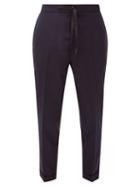 Matchesfashion.com Officine Gnrale - Joseph Elasticated-waist Wool-fresco Trousers - Mens - Navy
