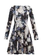 Erdem - Martine Giselle Floral-print Jersey Dress - Womens - Blue