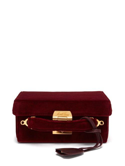 Matchesfashion.com Mark Cross - Grace Small Velvet Cross Body Bag - Womens - Burgundy