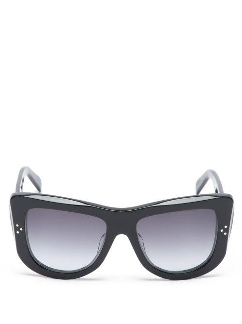 Matchesfashion.com Celine Eyewear - Oversized D-frame Acetate Sunglasses - Womens - Black