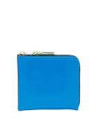 Matchesfashion.com Comme Des Garons Wallet - Zip-around Bi-colour Leather Wallet - Womens - Blue Multi