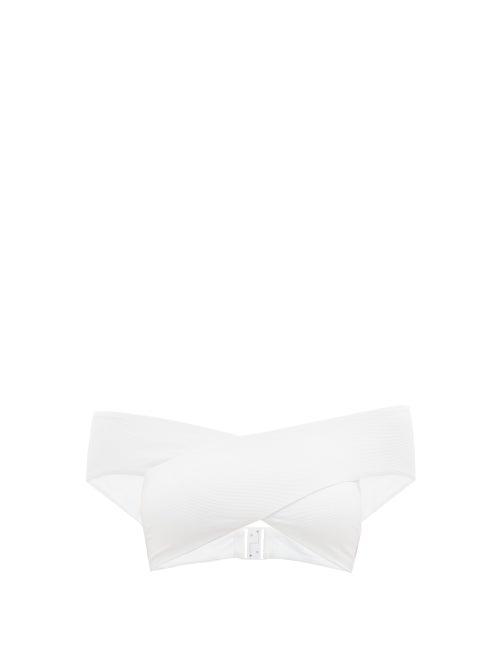 Matchesfashion.com Casa Raki - Paula Off-the-shoulder Crossover Bikini Top - Womens - White