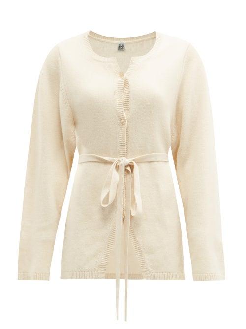 Totme - Sash-waist Cardigan - Womens - Ivory