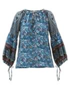 Matchesfashion.com D'ascoli - Leela Floral Print Silk Blouse - Womens - Blue Print