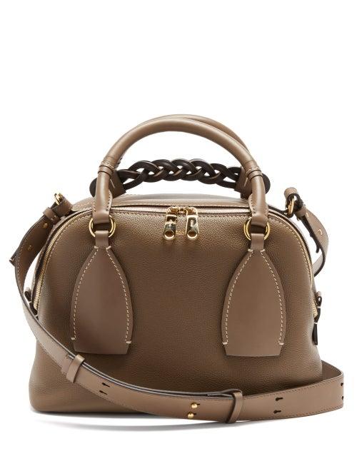 Matchesfashion.com Chlo - Daria Medium Leather Cross-body Bag - Womens - Khaki