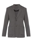 Matchesfashion.com Giorgio Armani - Cupro Blazer Jacket - Mens - Grey