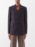 Wooyoungmi - Single-breasted Wool-twill Blazer - Mens - Navy