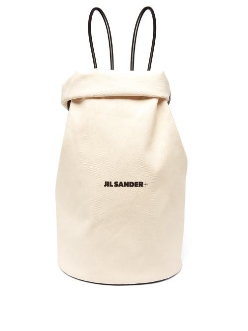 Matchesfashion.com Jil Sander - Leather-trimmed Canvas Backpack - Mens - Light Beige