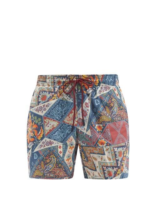Matchesfashion.com Etro - Paisley Montage-print Swim Shorts - Mens - Multi