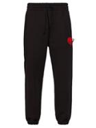 Matchesfashion.com Palm Angels - Heart And Safety Pin Logo Track Pants - Mens - Black