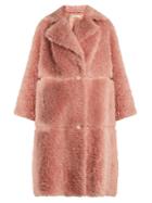 Vika Gazinskaya Notch-lapel Faux-leather Trimmed Alpaca-blend Coat