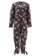 Matchesfashion.com Isabel Marant - Gigi Embroidered Floral-print Cotton Jumpsuit - Womens - Black Multi