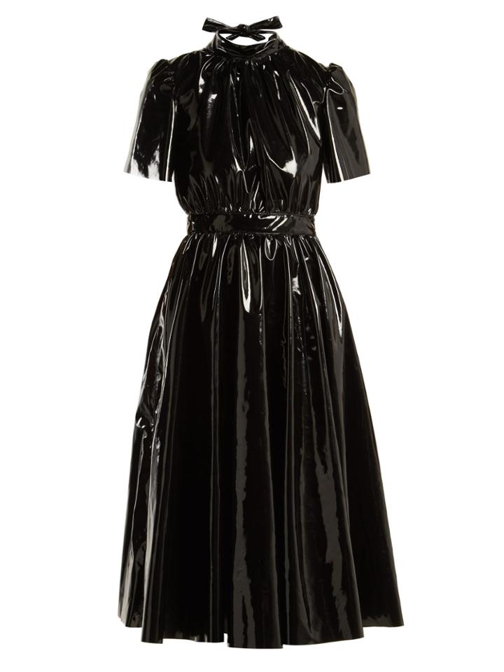 Msgm Bow-back Pvc Midi Dress