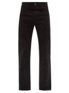 Matchesfashion.com L.e.j - High-rise Straight-leg Corduroy Trousers - Mens - Black