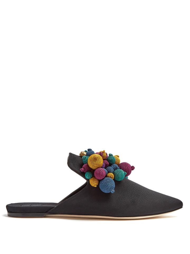 Sanayi 313 Palline Embellished Faille Slipper Shoes