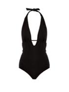 Matchesfashion.com Fendi - Lace Up Plunge Swimsuit - Womens - Black