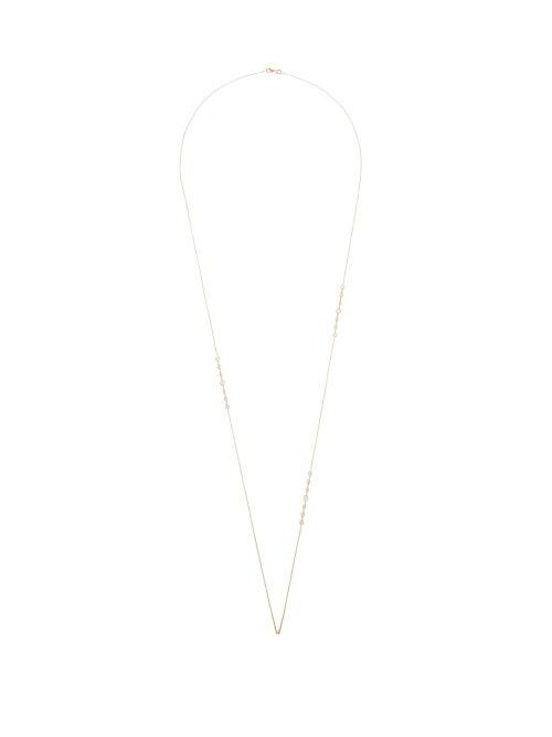 Matchesfashion.com Jade Trau - Penelope Three Station Diamond & Gold Necklace - Womens - Yellow Gold