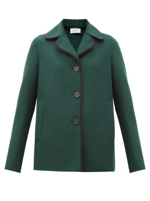 Matchesfashion.com Harris Wharf London - Single-breasted Pressed-wool Coat - Womens - Dark Green