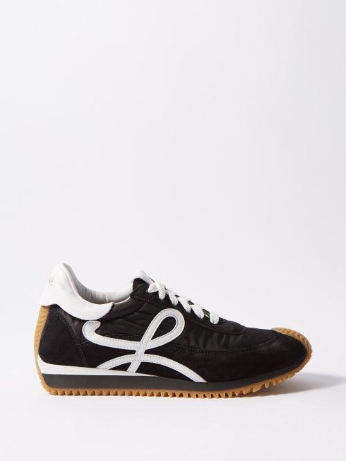 Loewe - Flow Runner Nylon And Suede Trainers - Womens - Black White