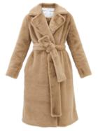 Proenza Schouler White Label - Belted Faux-fur Coat - Womens - Light Brown
