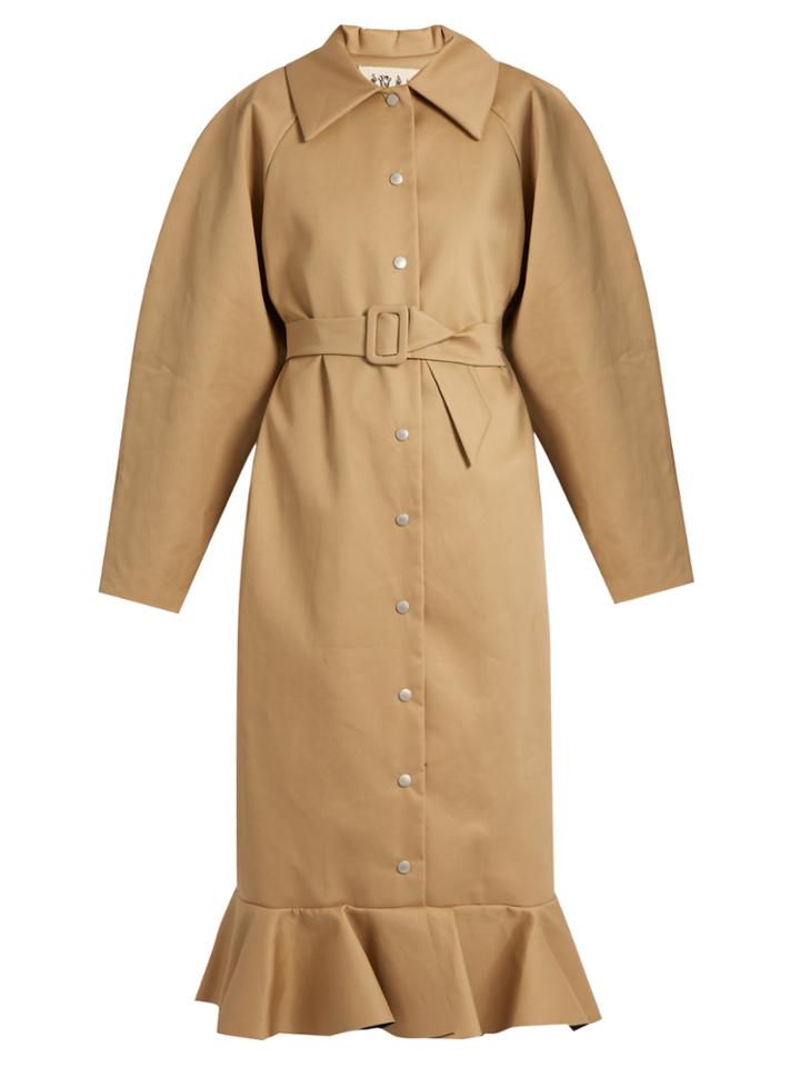 A.w.a.k.e. Jellyfish Fluted-hem Oversized Trench Coat