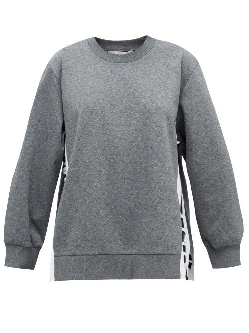 Matchesfashion.com Stella Mccartney - Logo-jacquard Cotton Sweatshirt - Womens - Grey