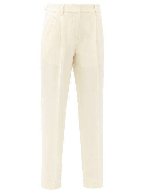 Matchesfashion.com Blaz Milano - Resolute High-rise Wool Straight-leg Trousers - Womens - Cream