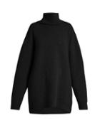Matchesfashion.com Raey - Displaced Sleeve Roll Neck Wool Sweater - Womens - Black