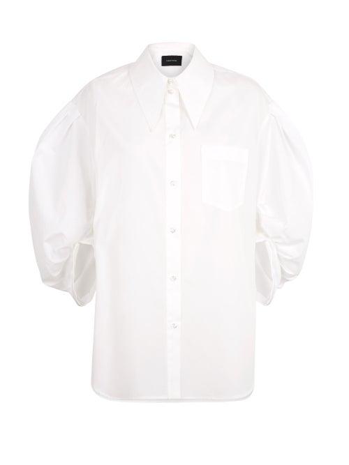 Simone Rocha - Puffed-sleeve Poplin Blouse - Womens - White