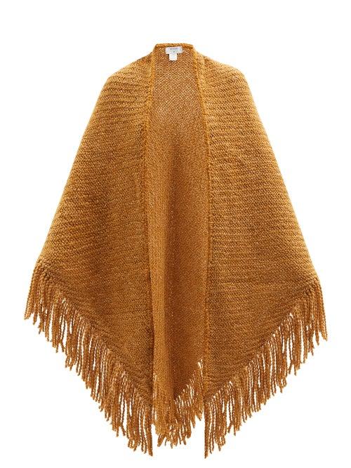 Matchesfashion.com Aessai - Santa Fringed Wool-blend Shawl - Womens - Camel