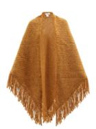 Matchesfashion.com Aessai - Santa Fringed Wool-blend Shawl - Womens - Camel