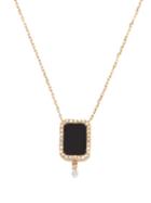 Persee - Octagon Diamond, Agate & 18kt Gold Necklace - Womens - Yellow Gold