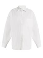 Balenciaga Oversized Tie-neck Cotton Shirt