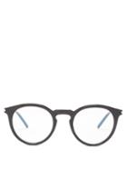 Matchesfashion.com Saint Laurent - Logo-engraved Round Acetate Glasses - Womens - Black