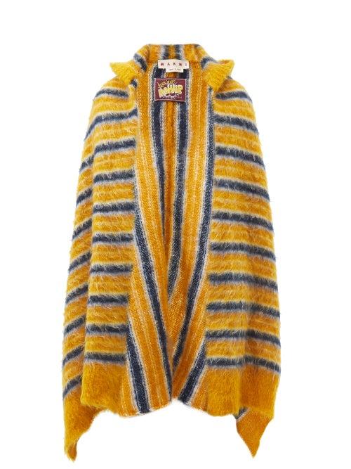 Marni - Striped Mohair-blend Scarf - Mens - Yellow