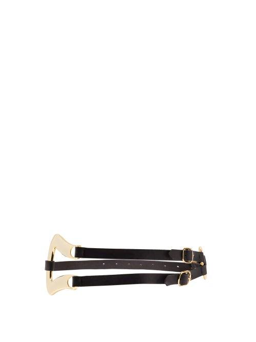 Matchesfashion.com Cheval Pampa - Double Strap Leather Belt - Womens - Black