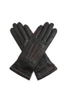 Agnelle Contrast-stitch Leather Gloves