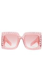Gucci Embellished Oversized Square-frame Sunglasses