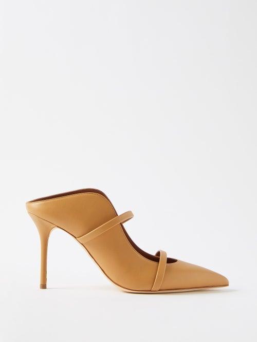 Malone Souliers - Maureen 85 Leather Mules - Womens - Beige